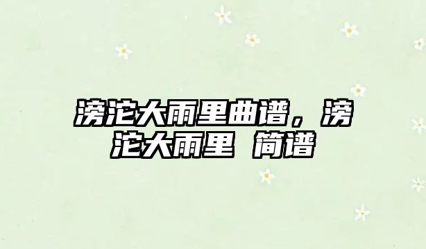 滂沱大雨里曲譜，滂沱大雨里 簡(jiǎn)譜